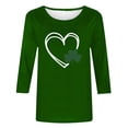 thumbnail image 6 of St. Patrick's Day Graphic T-Shirt for Women Shamrock Heart Print Long Sleeve Crewneck Casual Loose Fit Holiday Party Festive Tee Shirt Top, 6 of 7