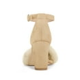 thumbnail image 2 of BLISSFUL STEP Women's Faux Fur Block Heels Sandals, 2 of 7