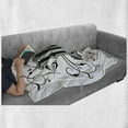 thumbnail image 6 of Letter E Soft Flannel Fleece Blanket, Capitalized E Alphabet Geometrical Design Lines Swirls Dark Color Spectrum, Cozy Plush for Indoor and Outdoor Use, 60" x 80", Black Grey White, by Ambesonne, 6 of 6