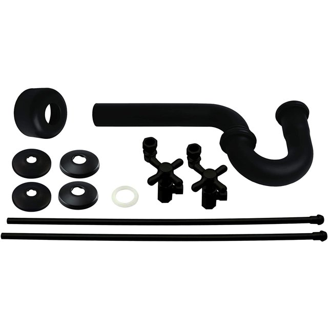 Westbrass D1838L Kit de Lavabo Traditionnel en Laiton avec Poignée Croisée, Bronze