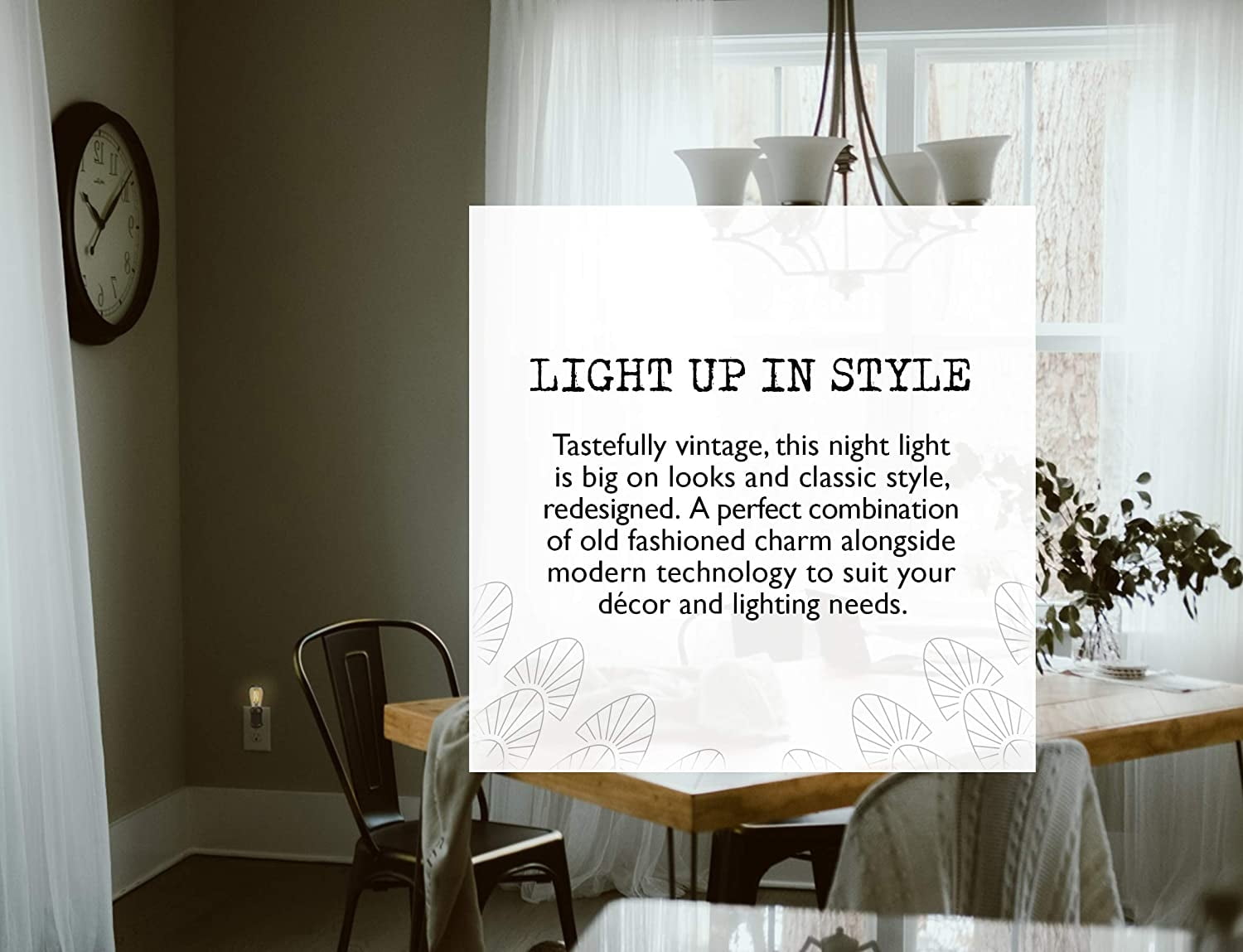 Westek Vintage Night Light by Amertac- Bronze LED Edison Night Light - Plug-in with Old-Fashioned Design - 8 Lumens