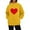 Yellow, variant on Ynynloco Women's Valentine's Day Sweatshirt Heart Print Turtleneck Long Sleeve Pullover Tops with Pocket Fall Winter Warm Sweatshirts
