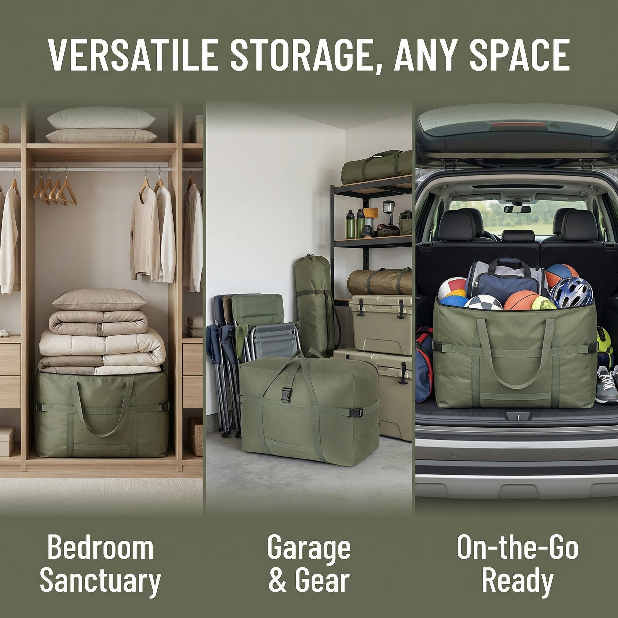 Unique Bargains Clothes Storage Oxford Moving Bag Green 27.6*13.8*18.9in