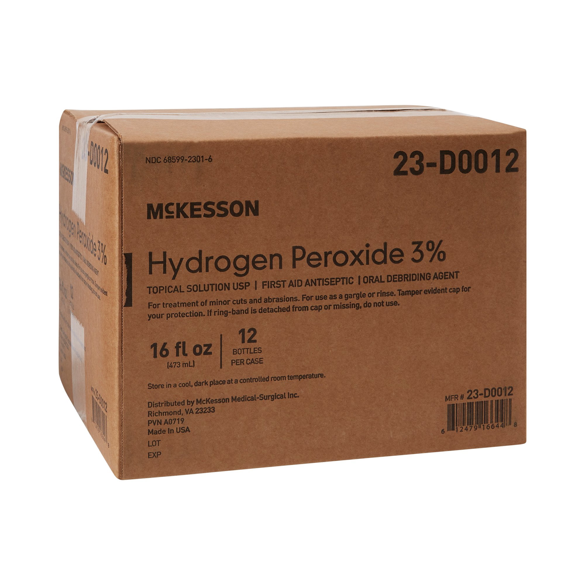 McKesson Hydrogen Peroxide 3% Topical Antiseptic Solution, 16 oz
