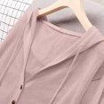 thumbnail image 5 of Cekizud Hooded Knit Cardigan for Women Long Sleeve Button Front Drawstring Hood Casual Cardigan Sweater, Free Size, 5 of 7