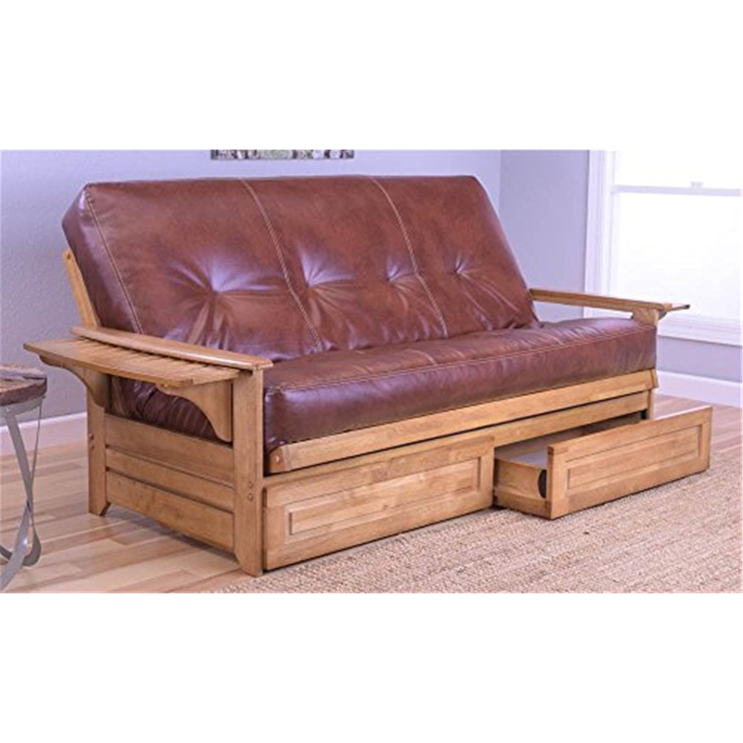 Kodiak Furniture Phoenix Full Futon with Storage DrawerColorButternut