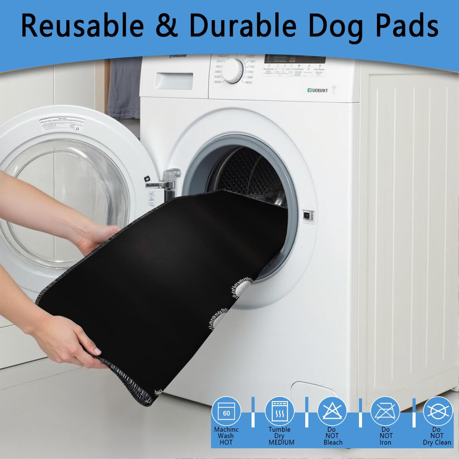 Jumbo 48x48 Inch Reusable Dog Training Pad 2-Count, Super Absorbent Washable Puppy Training Mat, Leakproof & Skid-Resistant for Hardwood Floors, Floral