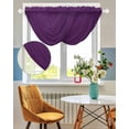 thumbnail image 3 of Waterfall Valances for Windows, Pure Dark Purple Kitchen Sheer Valance Curtains, Simple Solid Color Rod Pocket Elegant Swag Valances for Living Room Bedroom, 47.2"x38.5", 1 Panel, 3 of 8