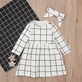 thumbnail image 2 of SGMVNU Toddler Girls 2 Piece Dress Set with Bowknot Hairband Girls Summer Dress 5t Long Sleeve Dress Spring Summer Clothes(Size 3-4 Years,White), 2 of 8