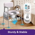 thumbnail image 4 of Kekoy Bedside Commode Chair with Padded Seat and Backrest, Aluminum Commode Toilet for Adults, Seniors, Disabled, Adjustable Height, Includes Potty Bucket & Splash Guard, 400lbs Capacity, 4 of 9