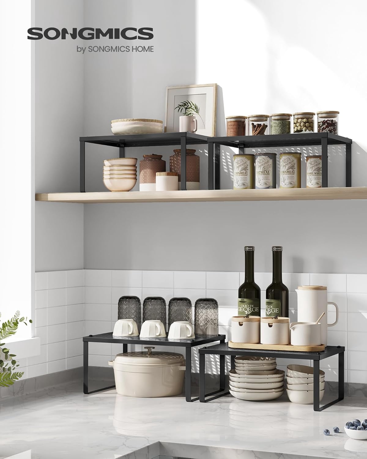 2 Pack Cabinet Organizer Shelf, Spice Rack, Countertop Organizer, for Kitchen