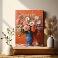thumbnail image 6 of UXIEQU 2D Flat Vibrant Floral Rose Wall Art, Checkerboard Table Coral Backdrop Print, 15.75x11.81 Inches Home Wall Decor, 6 of 8