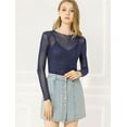 thumbnail image 3 of INSPIRE CHIC Women's Long Sleeve Mesh with Spaghetti Strap Camisole Tops, 3 of 4