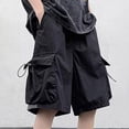 thumbnail image 5 of Men's Outdoor Cargo Shorts, Quick Dry Breathable Multi-Pocket Drawstring Shorts for Hiking Camping Daily Wear Daily Outdoor Activity Black M, 5 of 5
