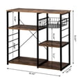 thumbnail image 6 of Ktaxon Modern Kitchen Baker's Rack with Storage and Hooks, 4-Tier Microwave Cart & Oven Stand, Rustic Brown, 6 of 6