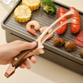 thumbnail image 4 of Ludlz Food Tong Heat Insulated Anti-scalding Grill Meat Clip Easy to Clean Wooen Handle Stainless Steel Tea Clamp BBQ Tool, 4 of 8