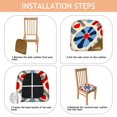 thumbnail image 4 of Red and Blue Pioneer Flower Modern Art Seat Covers for Dining Room Chairs Set Of 4,Stretch Printed Washable Chair Seat Cover with Elastic Ties and Button,Removable Waterproof Couch Cushion Covers, 4 of 5