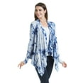 thumbnail image 3 of Made by Johnny Women's Off-Duty Open Front Tie Dye Cardigan XXL WHITE_NAVY, 3 of 6