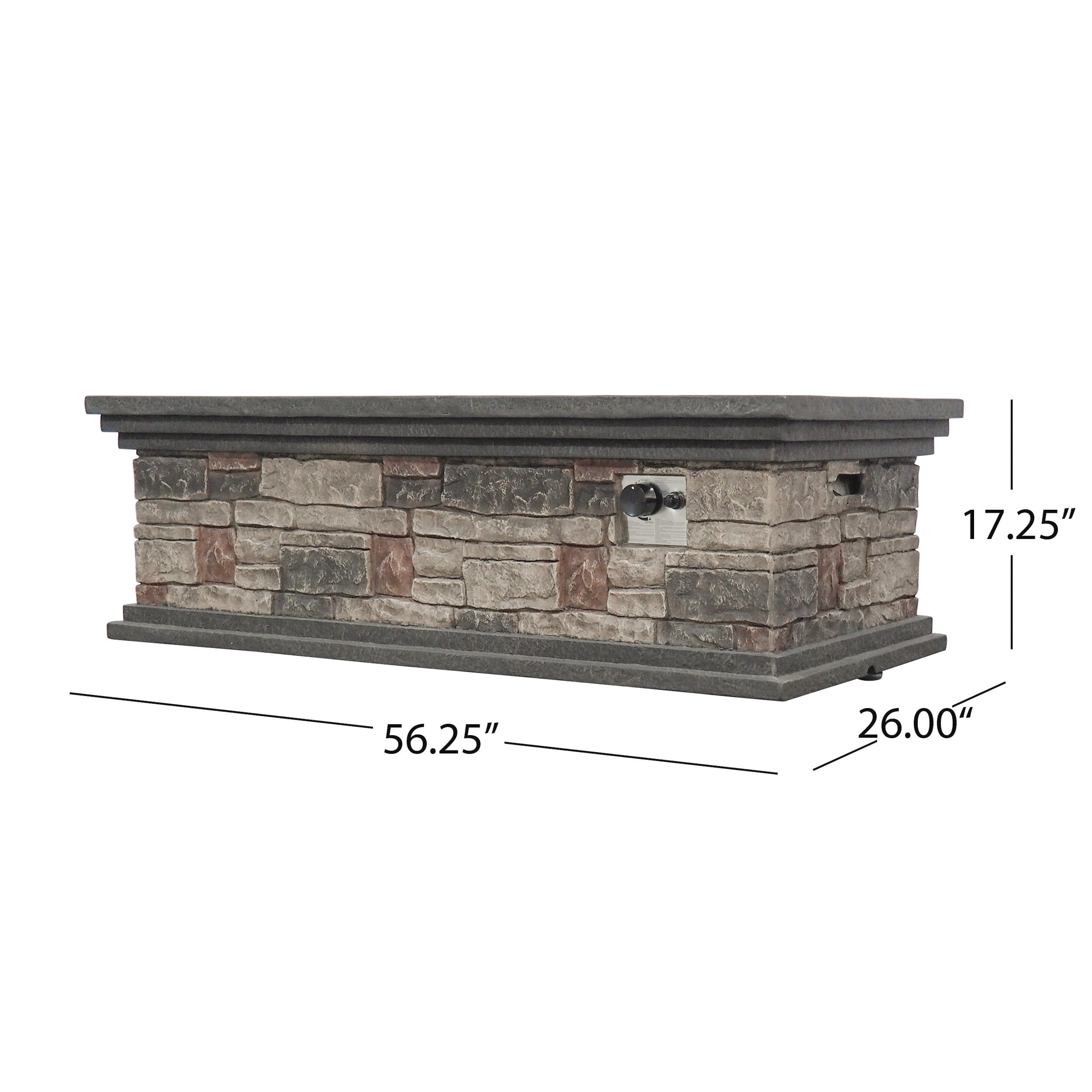 Canyon Ridge Lowes Propane Fire Table Allen Roth Stacked Stone