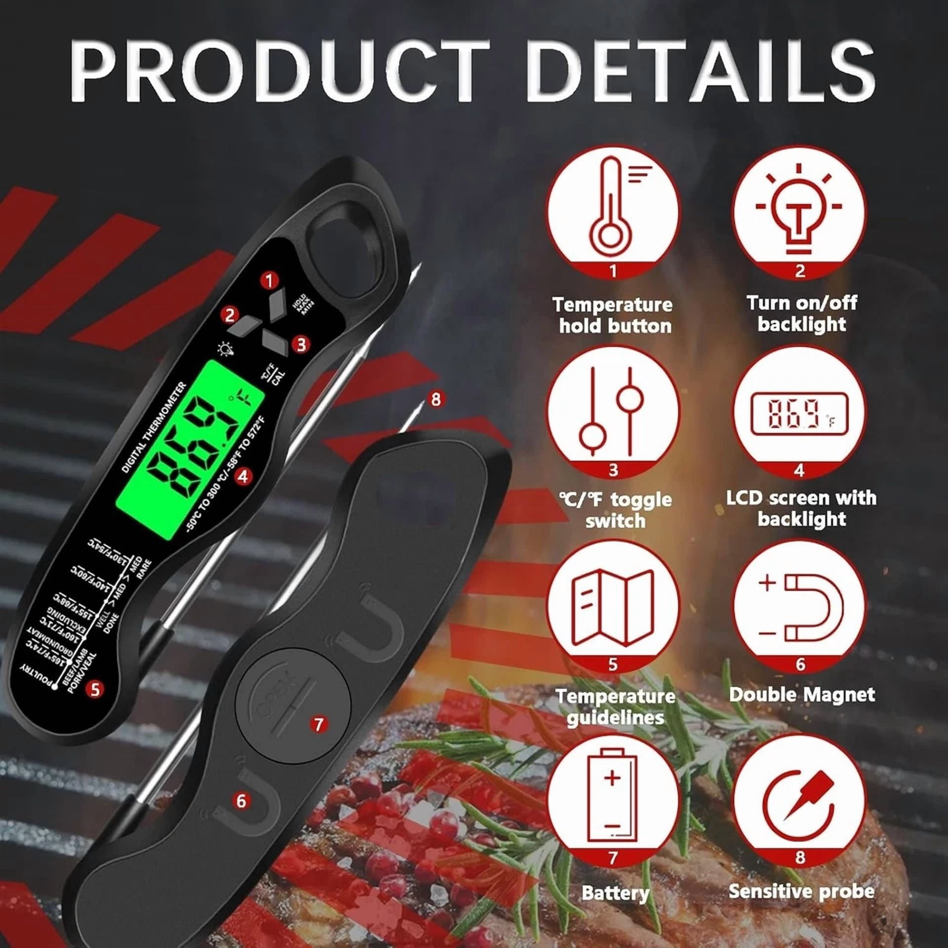 CIRCLE- Alpha Grillers Read Meat Thermometer For Grill And Cooking