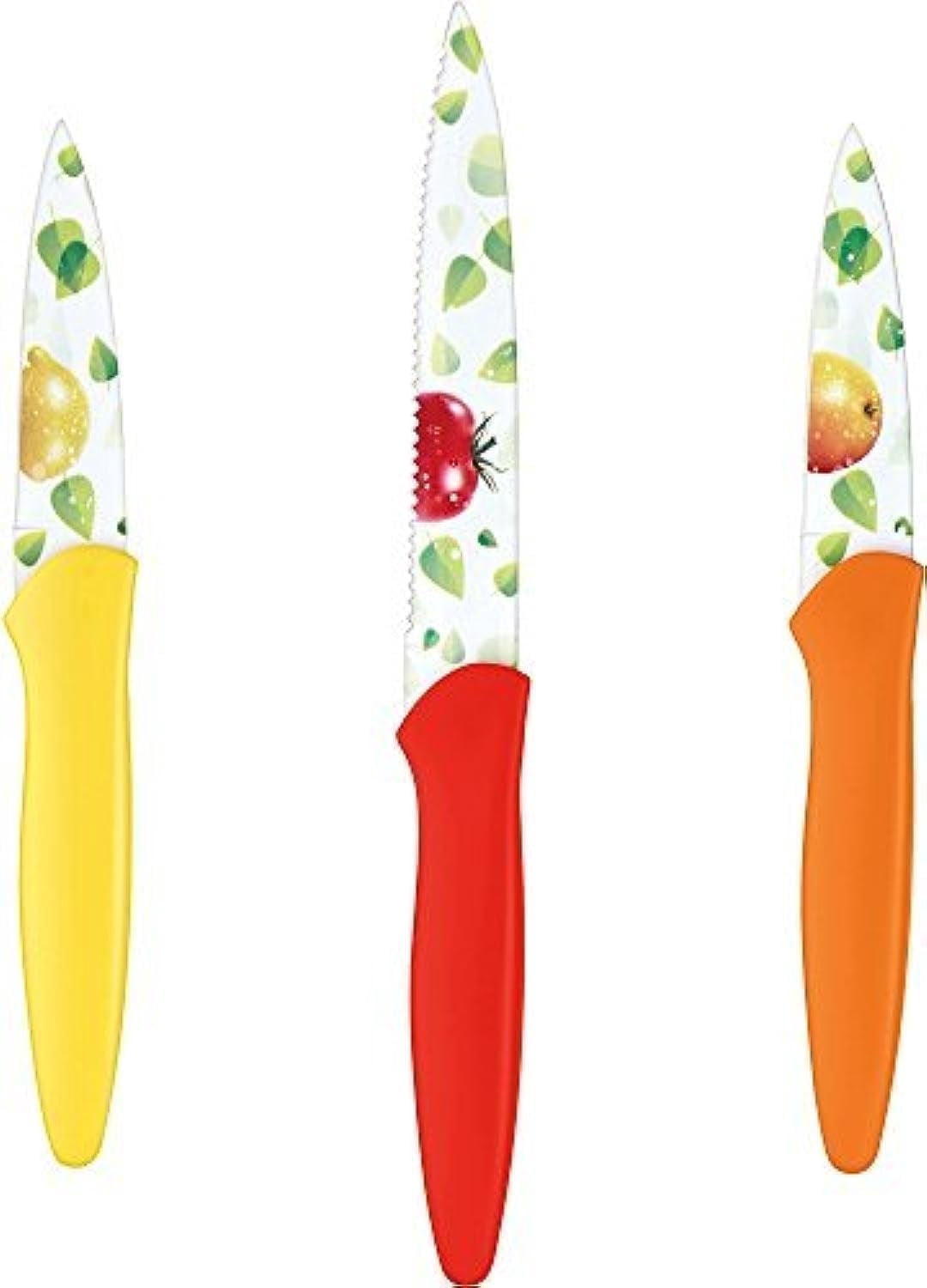 Cuisinart Set 4 Coltelli Colorati Antiaderenti | Lame In Acciaio Inox Con Protezioni | Codice Colore Per Sicurezza Alimentare