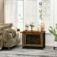 thumbnail image 3 of AWQM Wooden Dog Crate Furniture with 3 Doors, Dog Crate End Table with Tray, Pet Dog Kennels Indoor for Small to Large Dog, 31.7" L x 21.7" W x 24.6" H, Brown, 3 of 11