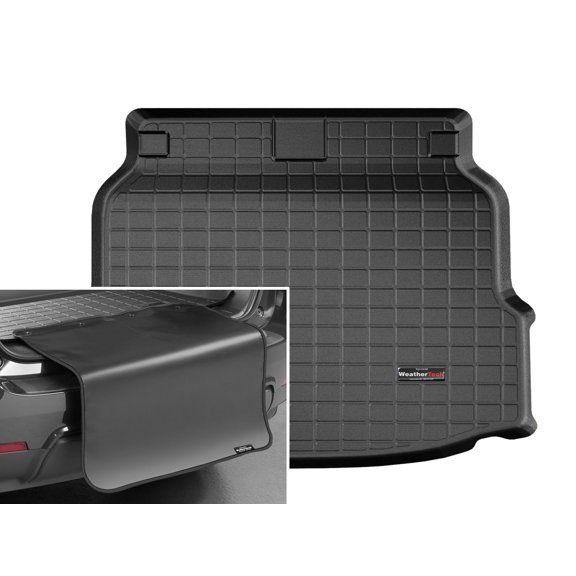 WeatherTech Cargo Trunk Liner with Bumper Protector compatible with 2017-2021 Honda Civic - Behind 2nd Row w/ Bumper Protector, Black
