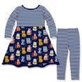 thumbnail image 2 of Millie Loves Lily Girls Navy Cats 2 Pocket Dress & Legging Set size ( 4-12), 2 of 4