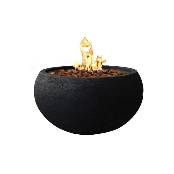 Modeno York Black Concrete Fire Bowl - Liquid Propane