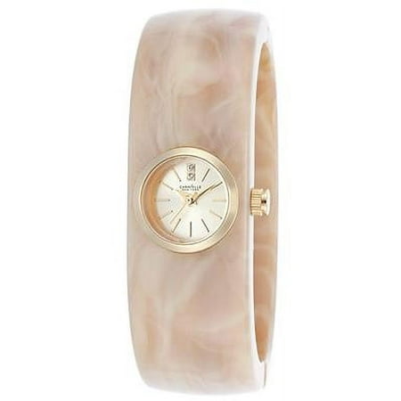 Caravelle Women's Plastic Bangle Watch - Beige