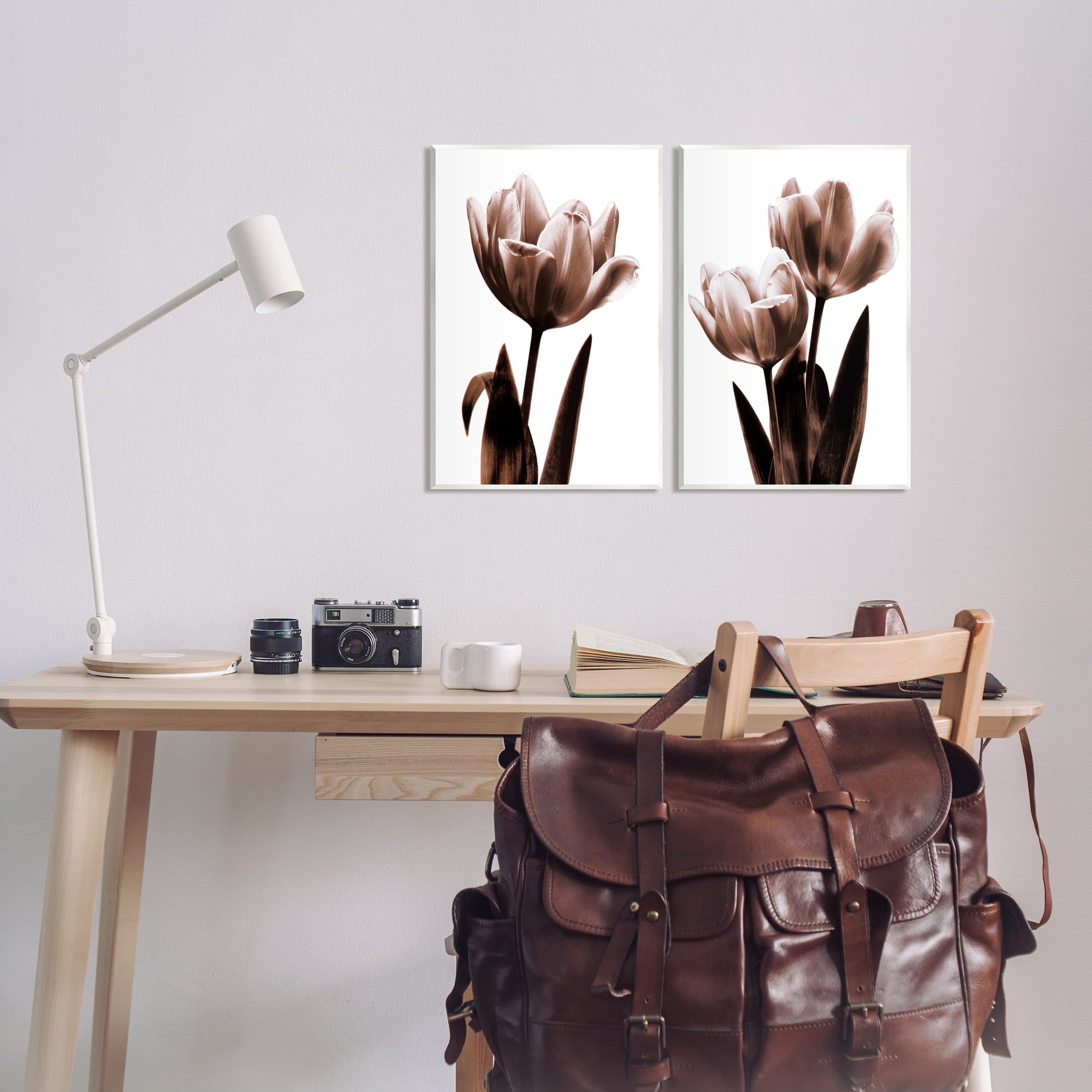 Stupell Industries Modern Tulip Silhouettes Botanical & Floral Photography Unframed Art Print Wall Art, 13 x 19, Set of 2