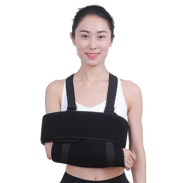 Cabestrillo médico universal para hombro, brazo, faja, inmovilizador reforzado, fractura de brazo roto, dislocación de hombro (1 pieza, negro)