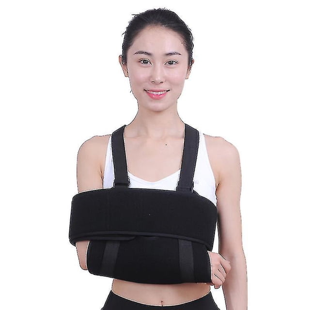 Cabestrillo médico universal para hombro, brazo, faja, inmovilizador reforzado, fractura de brazo roto, dislocación de hombro (1 pieza, negro)