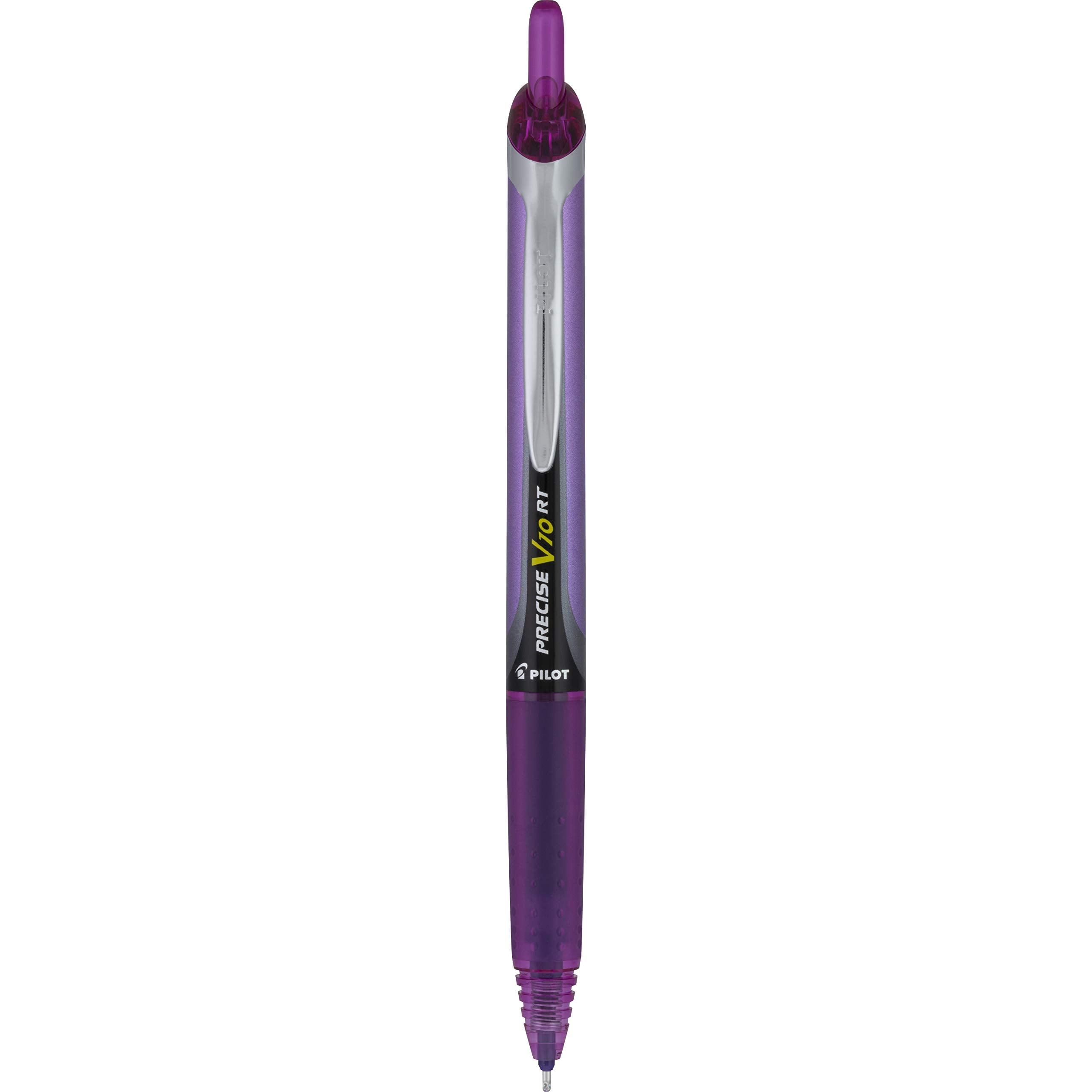PILOT Precise V10 RT Refillable & Retractable Rolling Ball Pens, Bold Point, Purple Ink, 12-Pack (13459)