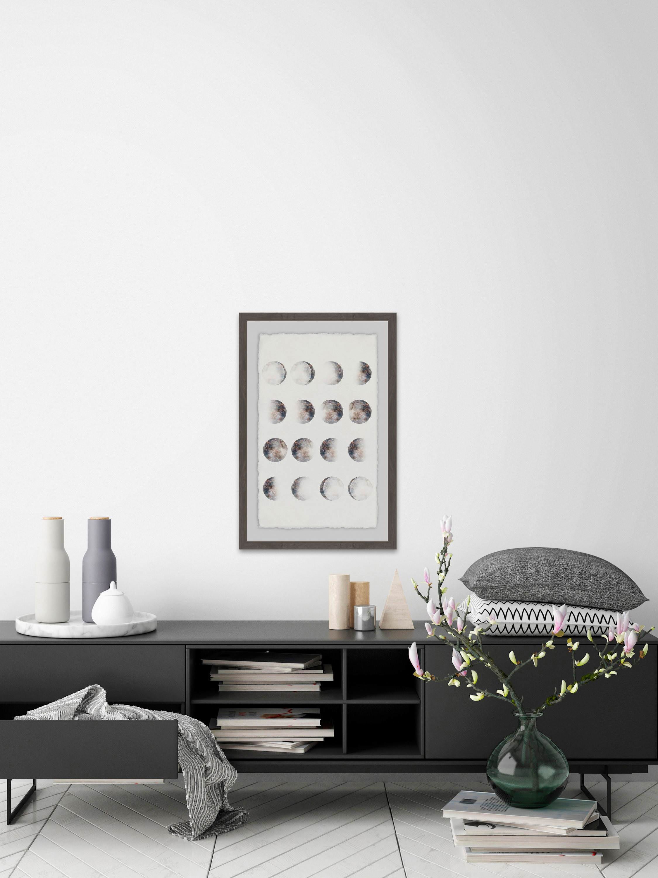 Phases of the Moon II Framed Painting Print