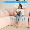 thumbnail image 4 of SEENYOO 135.5" Cloud Couch,Boneless Sectional Sofa for Living Room,Pink U Shaped Couch with Chaise,6-Seater,Corduroy Fabric,Freely Configurable Layout, 4 of 20