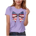 thumbnail image 2 of Frnrwgo Girls T-shirts Boys American Flag Shirt Patriotic Top Short Sleeve Tees Size 3T-16, Purple, 2 of 4