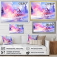 thumbnail image 4 of Designart "Pink and Purple Retreat Winter Cottage Escape" Landscapes Framed Wall Art Decor - Traditional Pink Winter Landscape Bedroom Framed Canvas Wall Art, 4 of 6