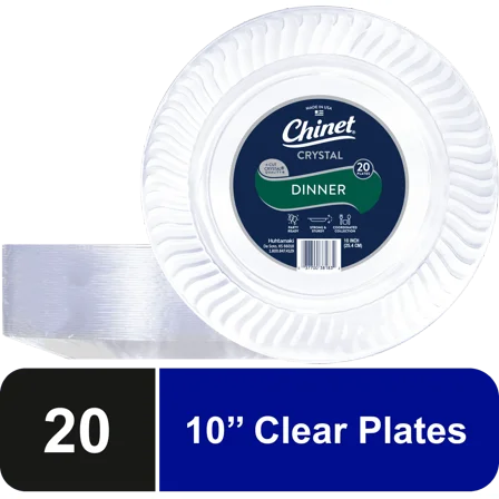 Chinet Crystal® Premium Dinner Plates, Clear, 10", 20 Count