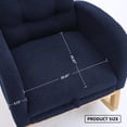 thumbnail image 5 of UHOMEPRO Modern Teddy Rocking Chair, Accent Rocker Chair with Solid Wood Frame, High Backrest, Pull-Out Footrest, Side Pocket, Accent Glider Rocker for Living Room Bedroom Nursery, Blue, 5 of 10