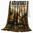 thumbnail image 2 of Short Legs Long Adventures Corgi Hiking Mountain Design, Festive Pet Portrait Pattern, Warm Flannel Blanket for Cabin and Lodge, Dog Lovers Christmas Gift, Pet Lover Home Decor, 2 of 9