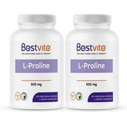 L-Proline 500mg (240 Vegetarian Capsules) (2-Pack) - No Stearates - No Fillers