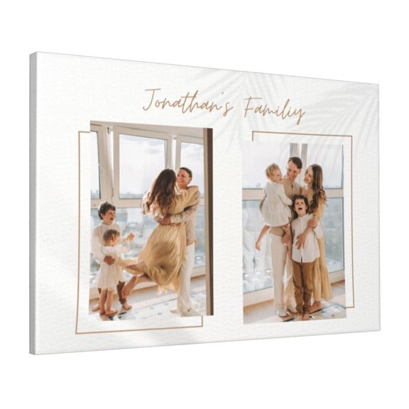 Custom Canvas Prints White Aesthetic Bohemian Modern Minimal Family Personalized Photo Image Collage DIY Framed Kit Wall Art Picture Room Decor 16x20 inch