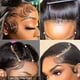 thumbnail image 5 of Fiudx Peluca Frontal de Encaje, Estilo de Cabello Humano con Volumen, Peluca Brasileña de Encaje Transparente, Pelucas Corporales con Tiras Ajustables, para Fiestas y Bodas, Regalo para Mujer, Largo, 5 of 7