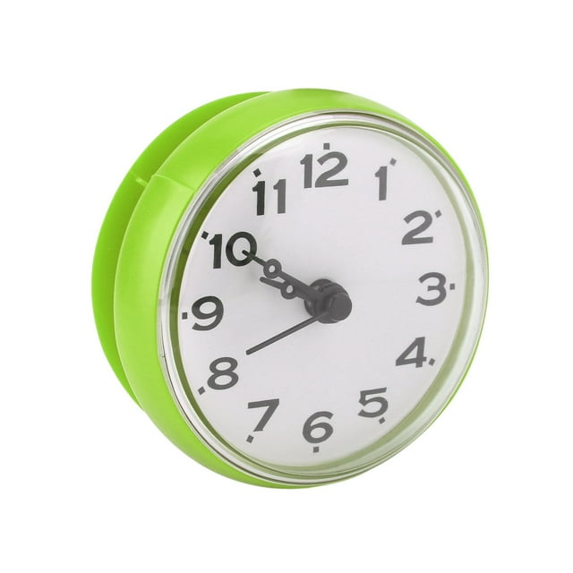 Leylor Waterproof Clock - Waterproof Suction Wall Window Mirror Bath Shower Clock Bathroom Accessories(Green)