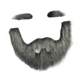 thumbnail image 4 of Conjunto de barba y cejas postizas, disfraz de bigote falso, barba falsa, facial para óperas, actuaciones festivas, fiesta temática de cosplay gris negro, 4 of 7
