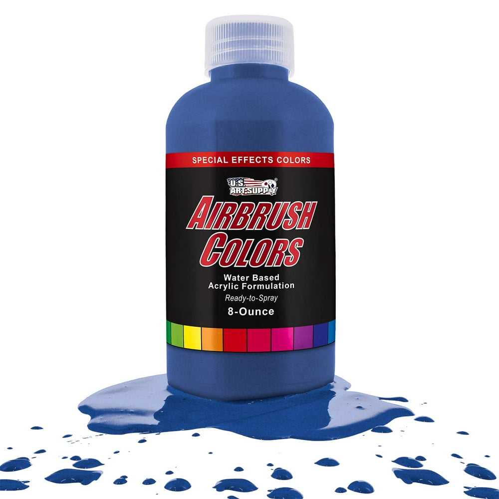 US Art Supply 8Ounce Special Effects Blue Pearl Airbrush Paint