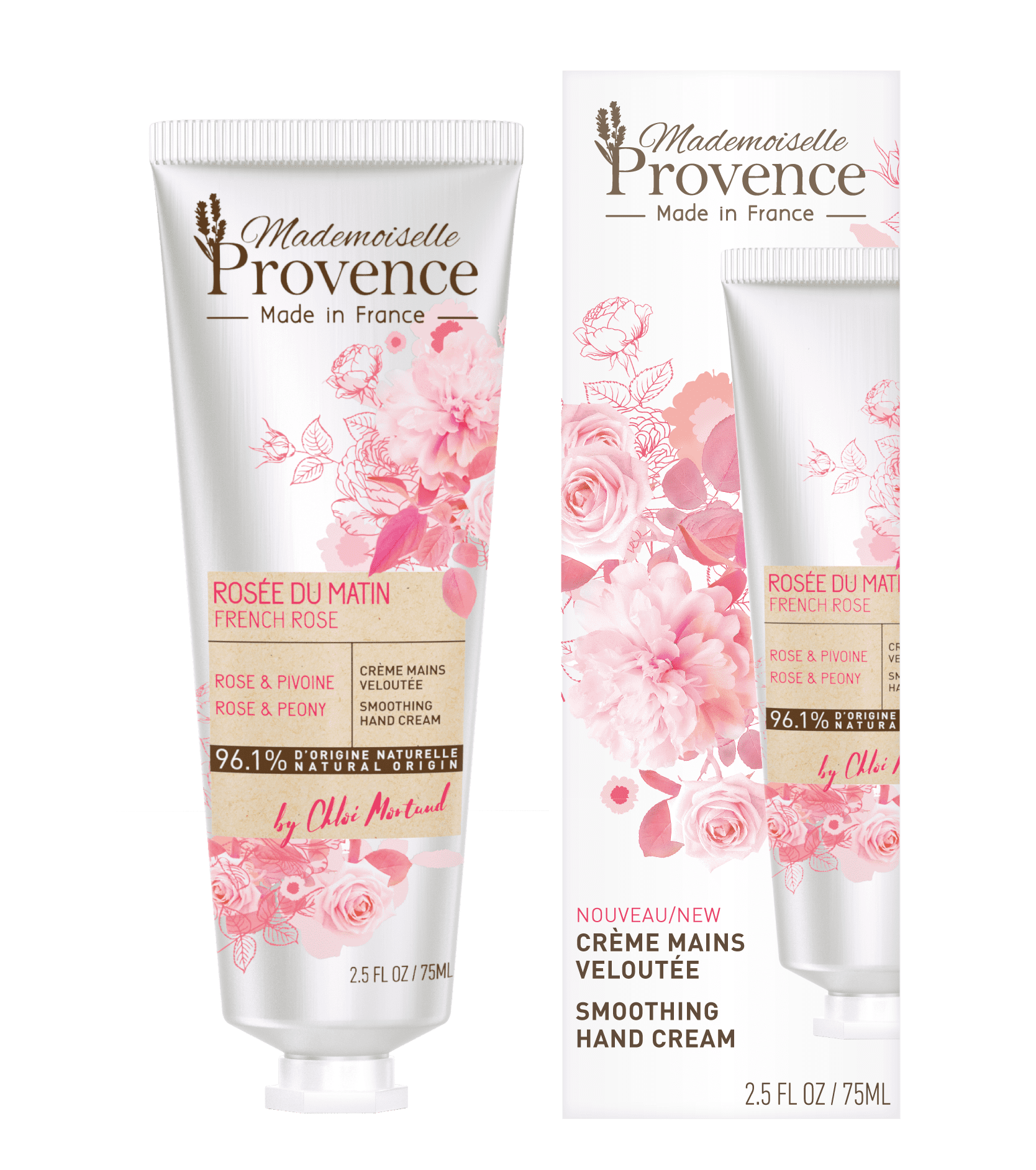 Mademoiselle Provence, Smoothing Rose and Peony Hand Lotion, 2.5 Fl Oz