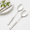 Sterling Check, variant on Mocha Check Bistro Salad Serving Set with Stainless Steel Utensils