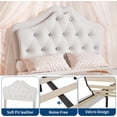 thumbnail image 2 of Memoryfield Twin Size Bed Frame with LED Lights & Velvet Crystal Button Headboard, Upholstered Platform Bed with Storage Drawer, Noise Free, No Box Spring Needed, Beige, 2 of 9